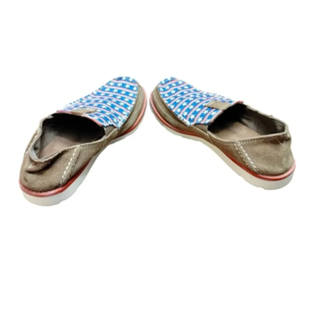 Ariat Shoes Kids Size 5‎ Red White Blue Cruiser Slip On Stars Flag 10021593